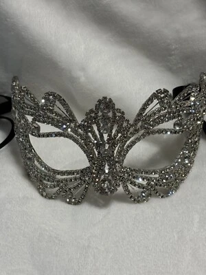 Butterfly Crystal Clear, Metal, Masquerade Mask, Wedding Party,  Any Occ, - Image 1 of 4