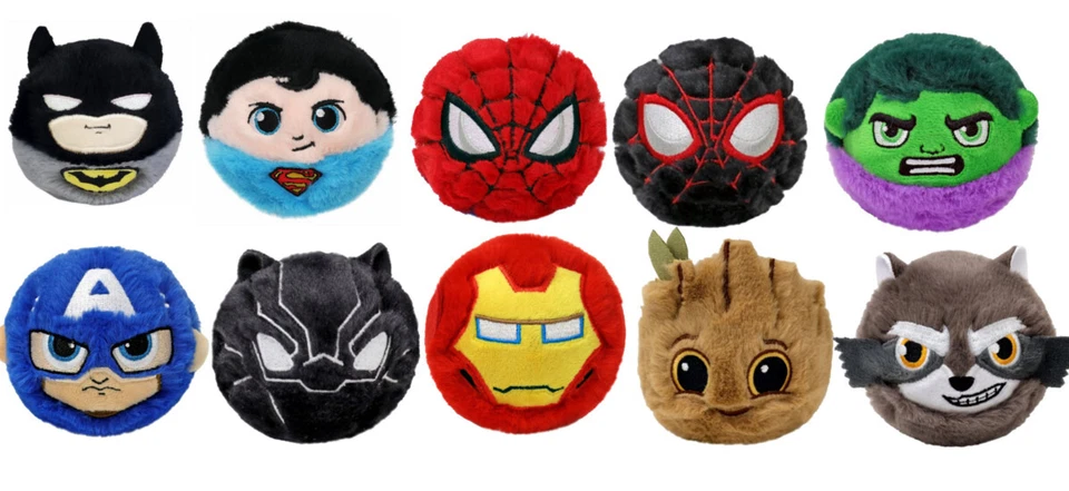 TY DC MARVEL COMICS BEANIE BOUNCERS SOFT BALL TOY BATMAN SUPERMAN SPIDERMAN HULK - Image 1 of 1