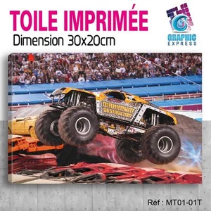 30x20cm - Stoffdruck Tableau - Monster Truck Jam - 4x4 Big Football - MT01-1T - Bild 1 von 10