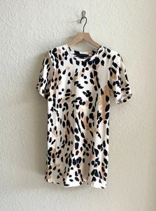 ANTHROPOLOGIE Sanctuary Animal Print Knit T Shirt Mini Shift Dress Women’s Small - Picture 1 of 12