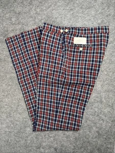 Vintage Berle Tailored Hose kariert York Herren Größe 34 ungesäumt Dacron Old Stock - Bild 1 von 10