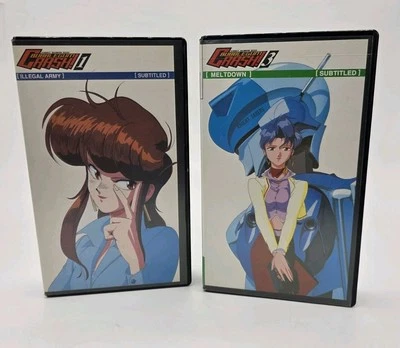 Bubblegum Crash VHS Set Of 2 AnimEigo Japanese Anime English Subtitles Rare  - Image 1 of 4