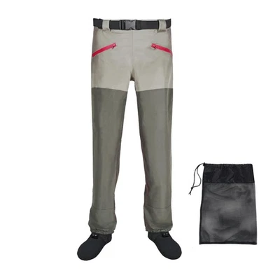 Pantalones vadeadores de cintura para hombre y mujer, 3 capas transpirables impermeables pesca vadeador... Foto 1 de 4