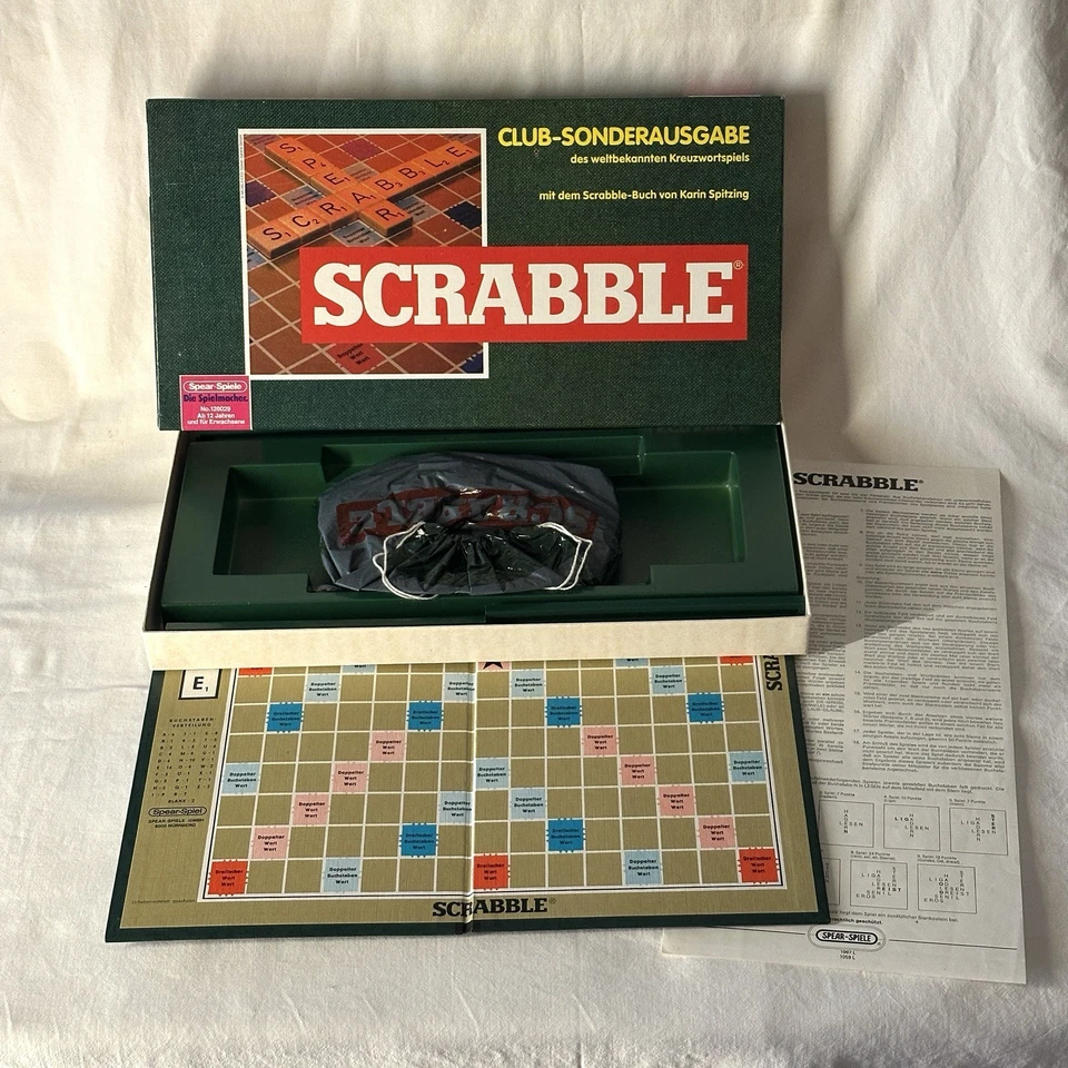 Scrabble Club-Sonderausgabe - mit Anleitung, Holzsteine Vintage Spear 126029 - Bild 1 von 1