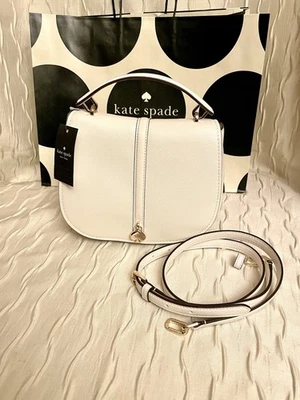 全新 Kate Spade New York Kayla 马鞍包 KL025 VKS Meringue 全新带标签 379 美元 — 第 1/4 张图片
