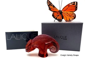 LALIQUE Cristal Dorado Sello Rojo CAMALEÓN Francia - Imagen 1 de 20