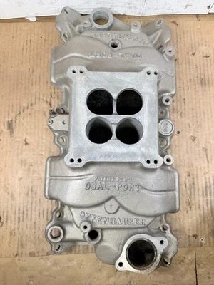 COLECTOR DE ADMISIÓN DOBLE PUERTO CHEVROLET SBC BLOQUE PEQUEÑO 350 OPENHAUSER 360 Foto 1 de 4