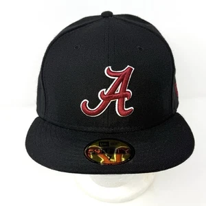 Cappellino nero aderente Alabama Crimson Tide New Era 59FIFTY taglia 7 con licenza NCAA - Foto 1 di 9