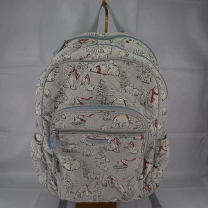 Vera Bradley gesteppter Rucksack Eisbär Winterszene Print gebraucht - Bild 1 von 12