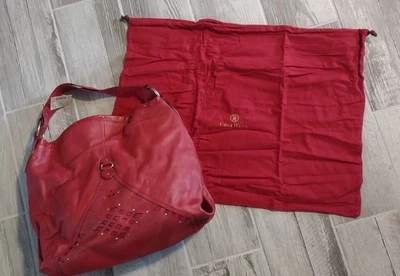 NWT Cole Hahn Red Leather Hobo Handbag With Lattice Details - Image 1 of 4