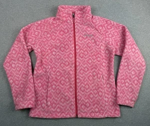 Columbia Jacket Youth Medium 14/16 Pink Sweater Full Zip Fleece Girls Mock Neck - Picture 1 of 9