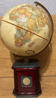 FEDEX Replogle 9” Mapa Mundial Globo Mesa Escritorio Base Madera Foto 1 de 4