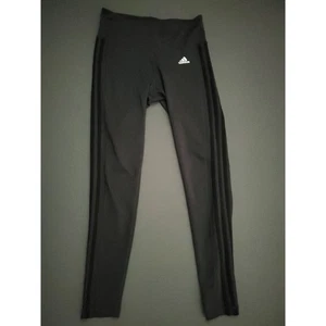 Adidas Leggings Donna Medium M Climalite Mid Rise Pull On Stripe Grigio * - Foto 1 di 14