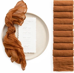 Ling's Moment Confezione da 10 tovaglioli in garza di garza (colore - terracotta) - Foto 1 di 5