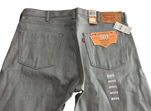 Levi 501 Shrink to Fit starre Herrenjeans 40 x 32 grau gerades Bein Knopfleiste neu mit Etikett - Bild 1 von 10