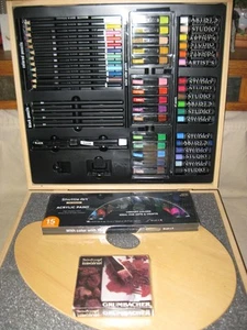 Wooden Art Box Set Paint Artist Travel Used And Unused, plus mixing book - Picture 1 of 13