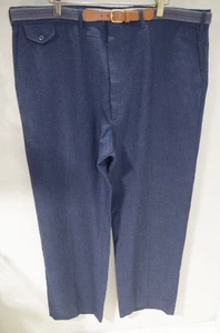 T3 Vintage Neu mit Etikett Haggar Blau Chambray Look Herren Hose 42x29 Herren DS 19250 Gürtel - Bild 1 von 9
