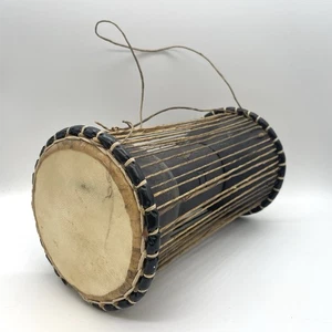 Vintage Ilu Gan Gan sprechende Trommel afrikanisches Instrument Saite Yoruba nigerianisch - Bild 1 von 10