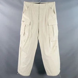 PRADA Size L Beige Stone Pinwale Corduroy Cotton Cargo Casual Pants - Picture 1 of 9