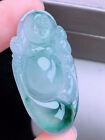 100% Natural Grade A Translucent  Icy Green Jadeite Jade Pendant Buddha 0505