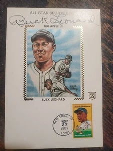 Baseball signierte Karteikarte signiert Buck Leonard. Z-Seidenkarte MIT BONUS. - Bild 1 von 4