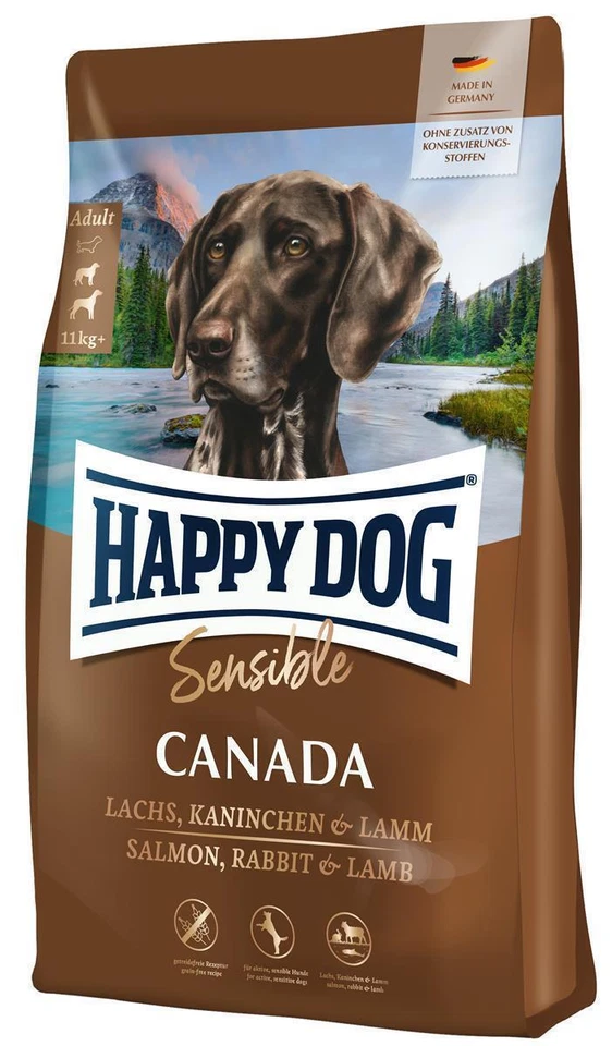HappyDog Sensible 1kg Canada mit Lachs Kaninchen Lamm Hundefutter Trockenfutter - Bild 1 von 1