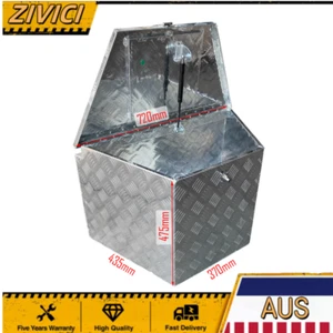 Aluminium Drawbar Toolbox With Keyed Lock Ute Storage 720L/370L 435x475mm - Picture 1 of 5