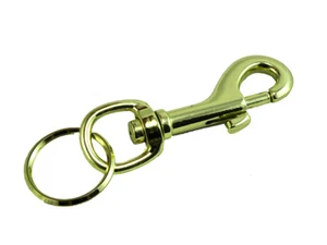 New 3 X Hipster Key Rings 3 Inch 75mm Brass Plated EB Steel Heavy Duty - Onestop - Picture 1 of 1