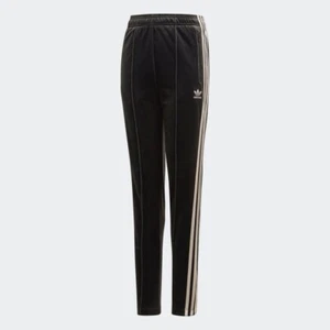 Adidas Originals High Rise Slim Fit Velour Black Pants Girl's Size S (9-10Y) - Picture 1 of 20