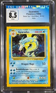 Gyarados 6/102 - 1999 Base Set - ERROR Square Cut HOLO Base Set Pokemon CGC 8.5 - Picture 1 of 2