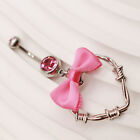 Fashion Bow Navel Ring Ornament Heart Shape Zircon Belly Button Piercing Pendant