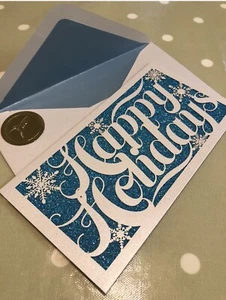 PAPYRUS WEIHNACHTEN / WEIHNACHTEN GLITZER GLÜCKLICHE URLAUBEN KARTEN GELDGEHÄUSE NEU - Bild 1 von 2