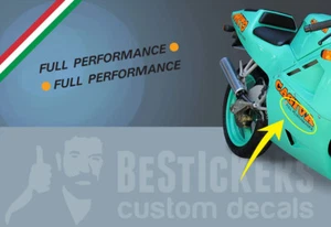 2 adesivi full performance restauro carene cagiva mito DENIM blu verde mare - Picture 1 of 1