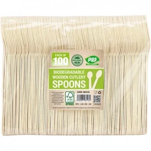 Disposable Wooden Cutlery SPOONS for Christmas Party Catering Weddings Birthdays - Picture 1 of 3