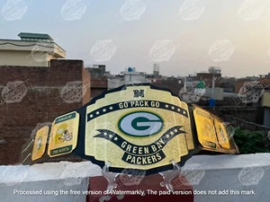 Green Bay Packers NFL Championship Belt Adult Size 2mm Brass - Picture 1 of 4