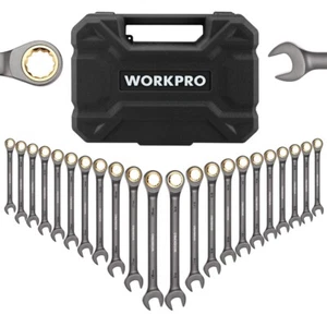 WORKPRO 22PC Ratcheting Wrench Set Combination Wrench Metric 6-18mm&SAE 1/4-3/4" - Picture 1 of 12