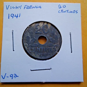 Moneta Vichy francese 1941 20 centesimi - Foto 1 di 2