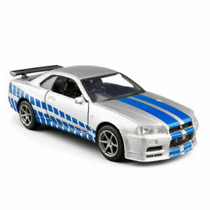 1:36 Nissan GTR R34 Skyline Model Car Diecast Toy Vehicle Collection Gift Silver