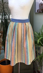 Fei Anthropologie, Deckchair Striped Cotton Summer Skirt, Size 2 - Picture 1 of 5