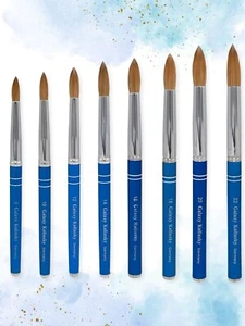 Galaxy 100% real Kolinsky Acrylic Nail Brush Round size 8 10 12 14 16 18 20 22 - Picture 1 of 18