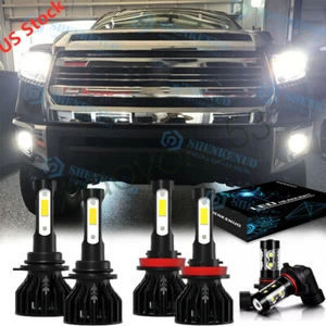 6000K LED Pkg Headlight High/Low Fog Light Bulbs Kit For Toyota Tundra 2007-2013 - Foto 1 di 12