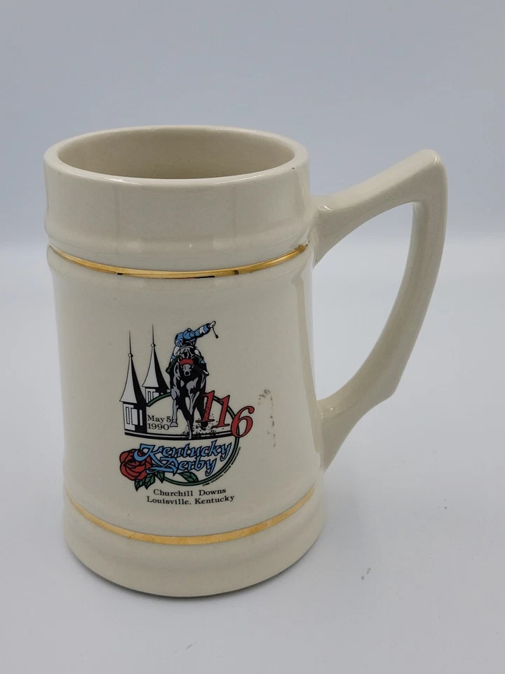 Taza Derby de Kentucky 116 a rayas doradas - Hunter Manufacturing Group 5 de mayo de 1990 Foto 1 de 4