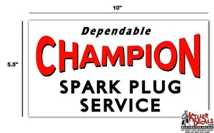 10" OLD CHAMPION SPARK PLUG DECAL TO MAKE SIGN MAN CAVE STATION GASOLINE PUMP - Picture 1 of 1