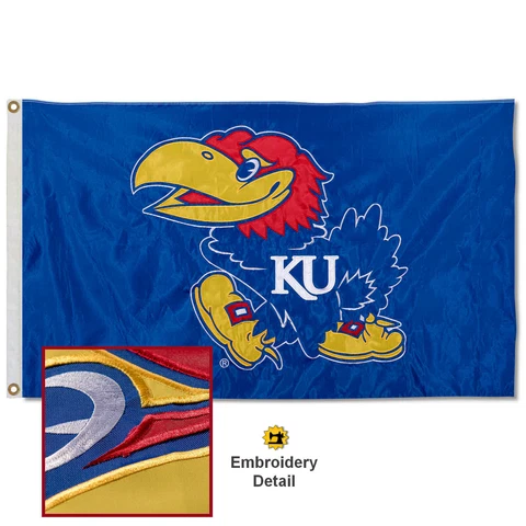 University of Kansas Embroidered and Appliqued Nylon Flag Cover