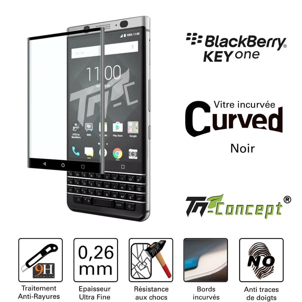 BlackBerry KEYone - Vitre de Protection 3D Curved - TM Concept
