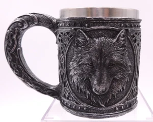 Tazza caffè lupo tankard ispirazione medievale tazza uomo regalo fantasia mitica - Foto 1 di 15