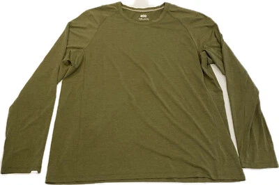 Camisa deportiva REI Co-op XL verde poliéster manga larga cuello redondo Foto 1 de 4