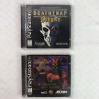 Deathtrap Dungeon, Iron & Blood (sony Playstation 1, 1998) Cib W/ Manuals Lot/2