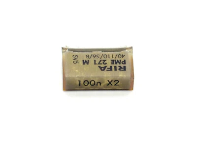 1x RIFA Kondensator 100nF X2 275V~ SH, PME271M RM 20 (0,1µF,uF,250V~)O248k