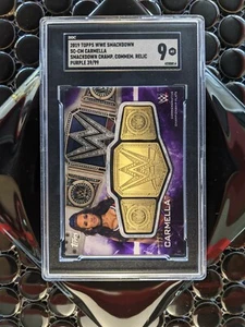 2019 Topps WWE Smackdown #SC-CM Carmella Relic Viola 39/99 SGC 9 - Foto 1 di 2